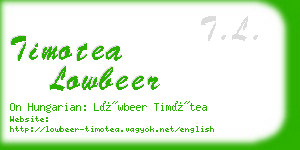 timotea lowbeer business card